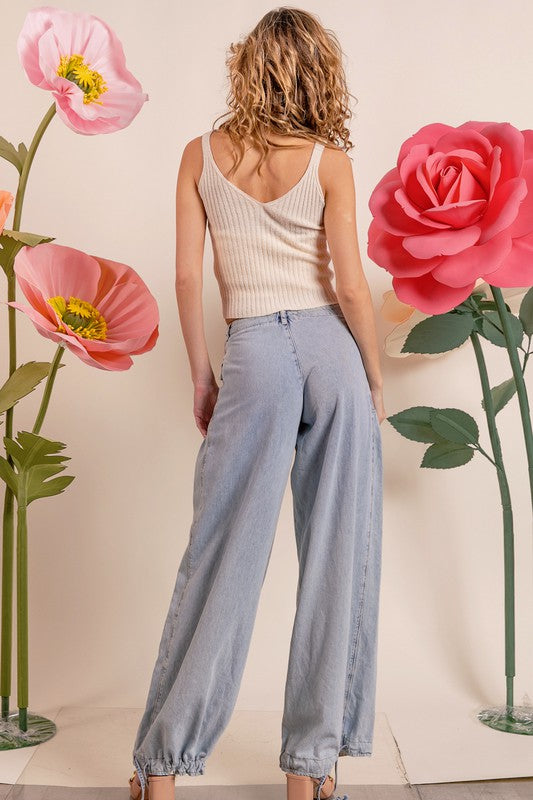 "Fashion Forward" Girl Tie Hem Denim