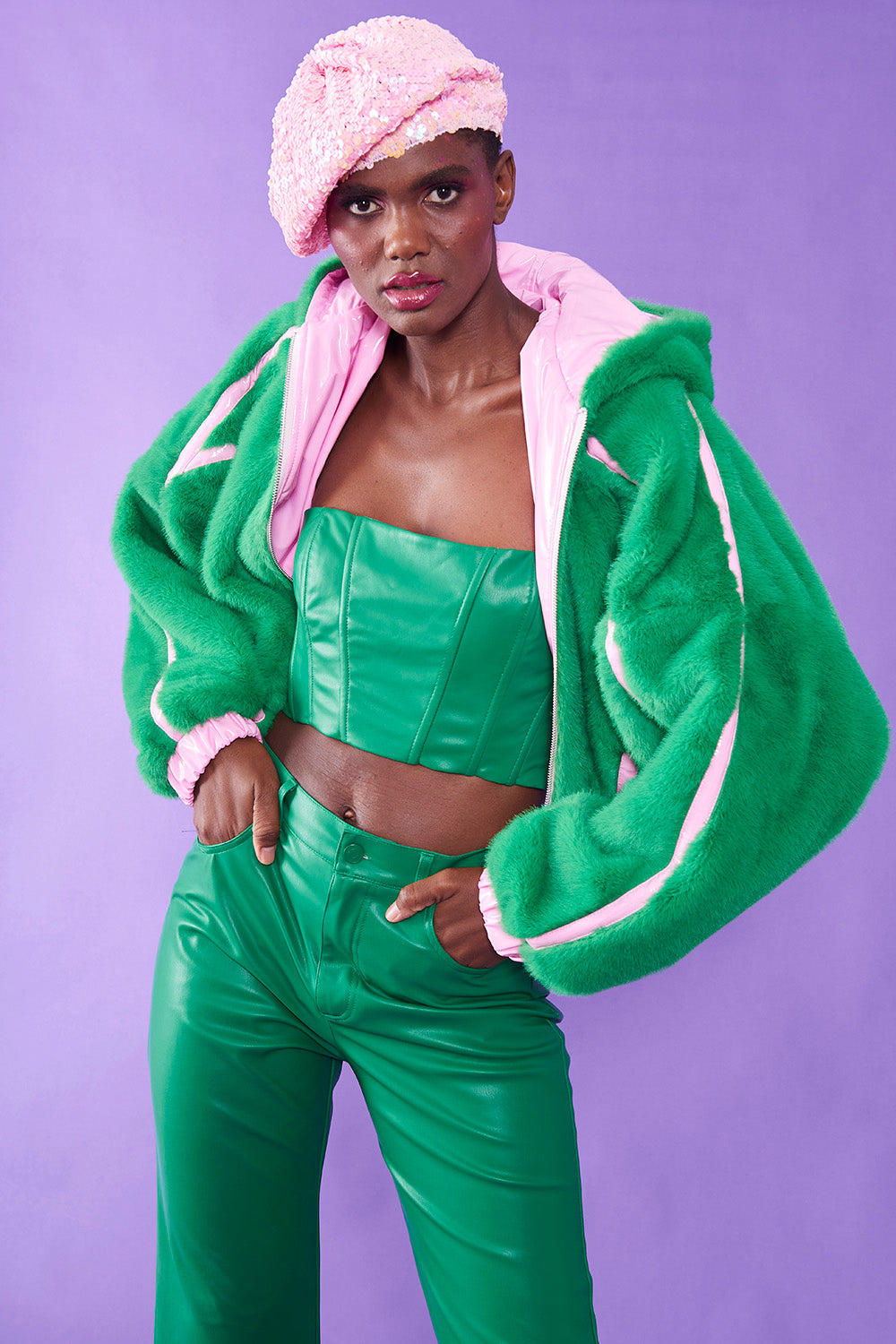 {PRE-ORDER, ARRIVING MID NOV.} "Color of Sisterhood" Faux Fur Reversible Coat