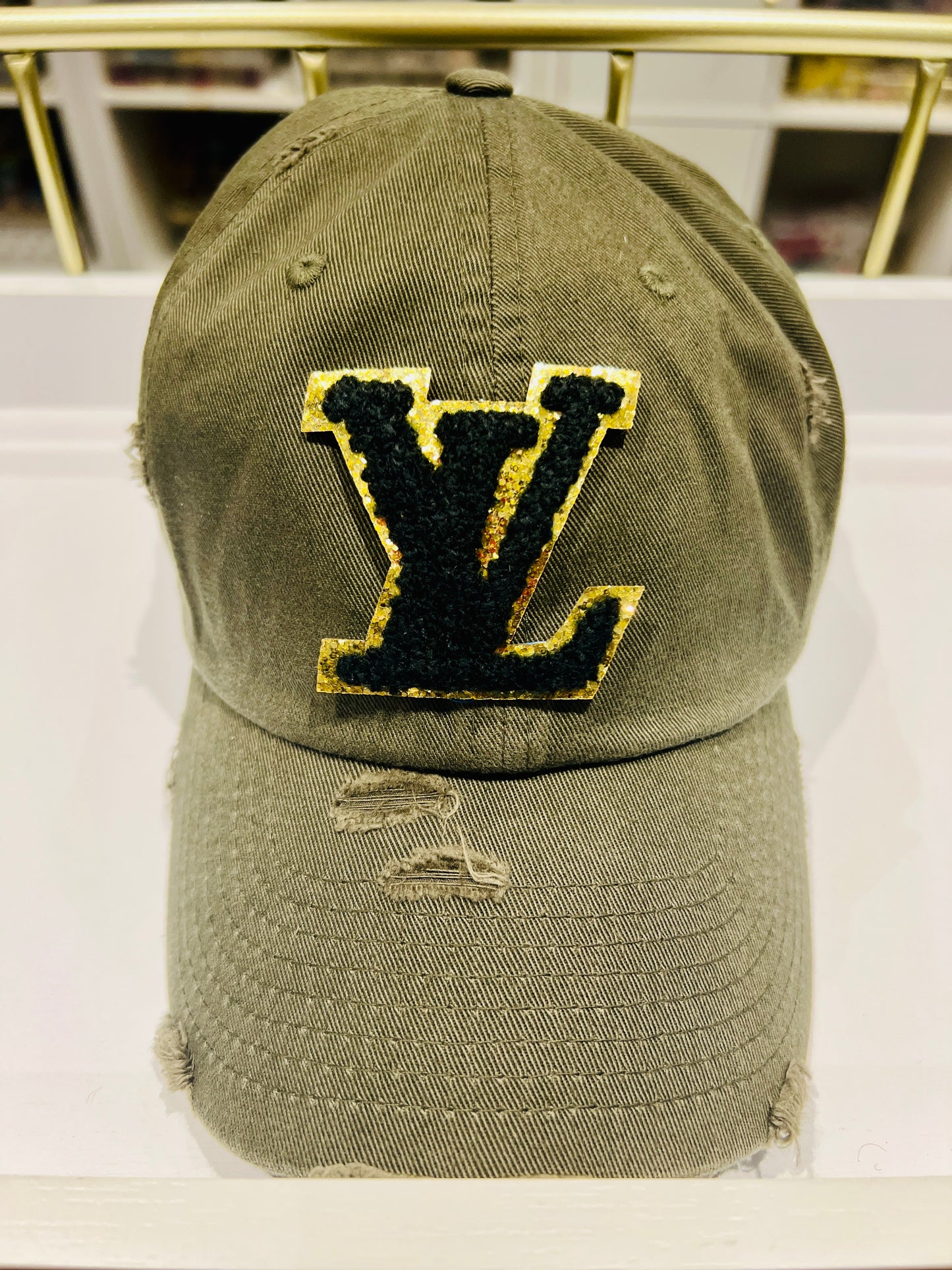 {LV13} Designer Inspired Dad Hat - Olive Green