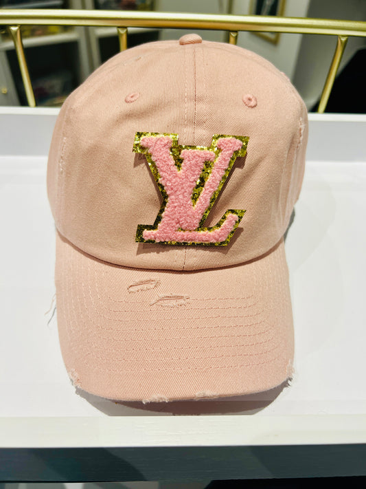 {LV11} Designer Inspired Dad Hat - Blush Pink