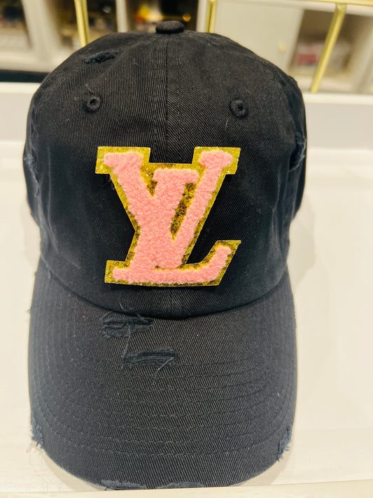 {LV17} Designer Inspired Dad Hat - Black