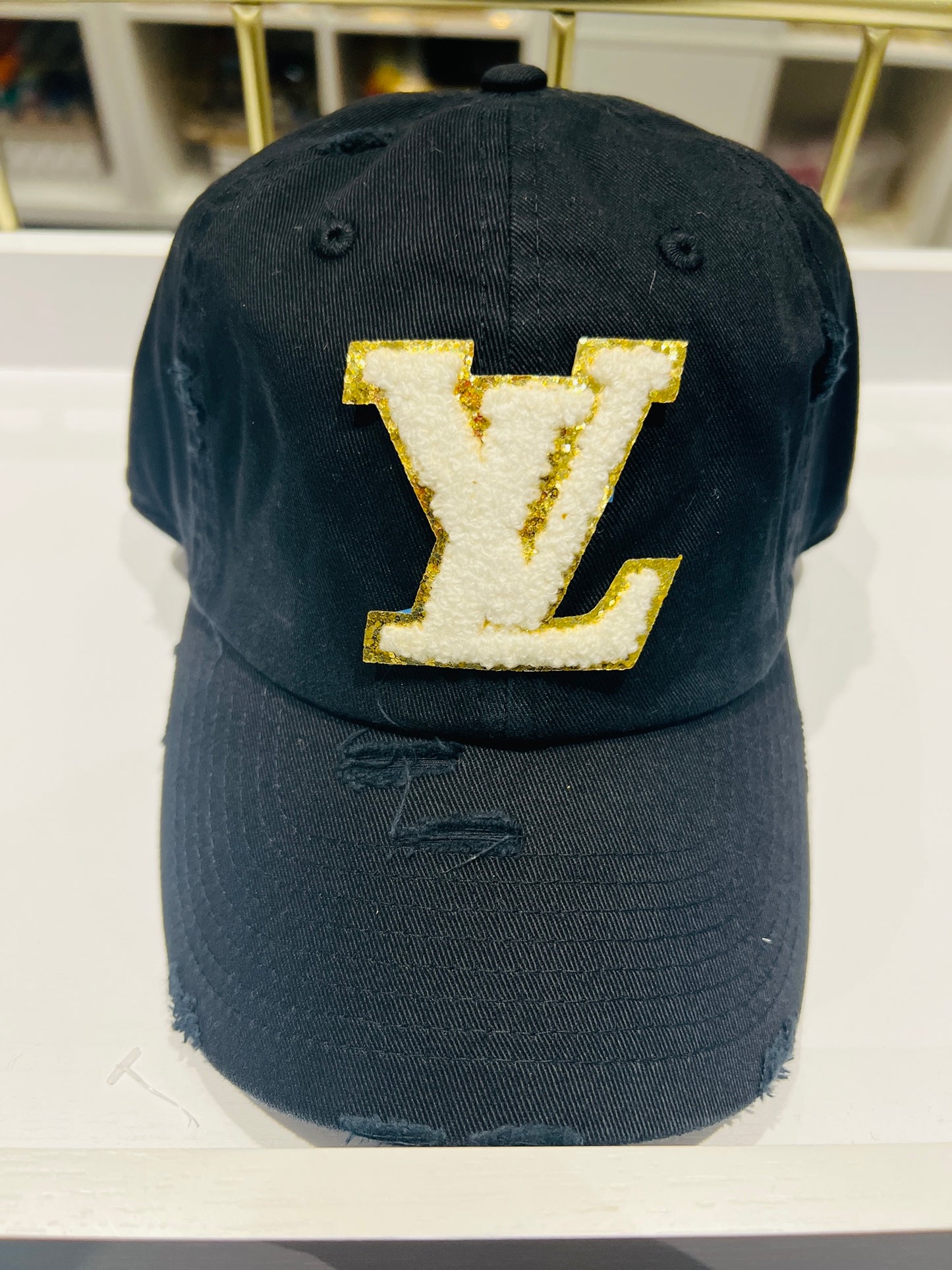 {LV18} Designer Inspired Dad Hat - Black