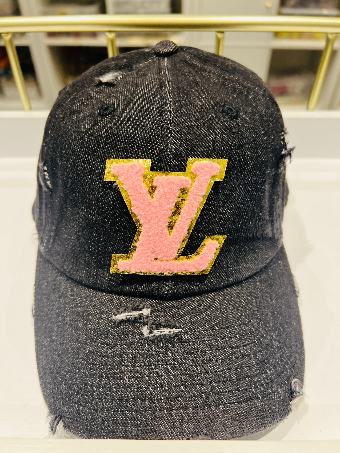 {LV5} Designer Inspired Dad Hat - Black Denim