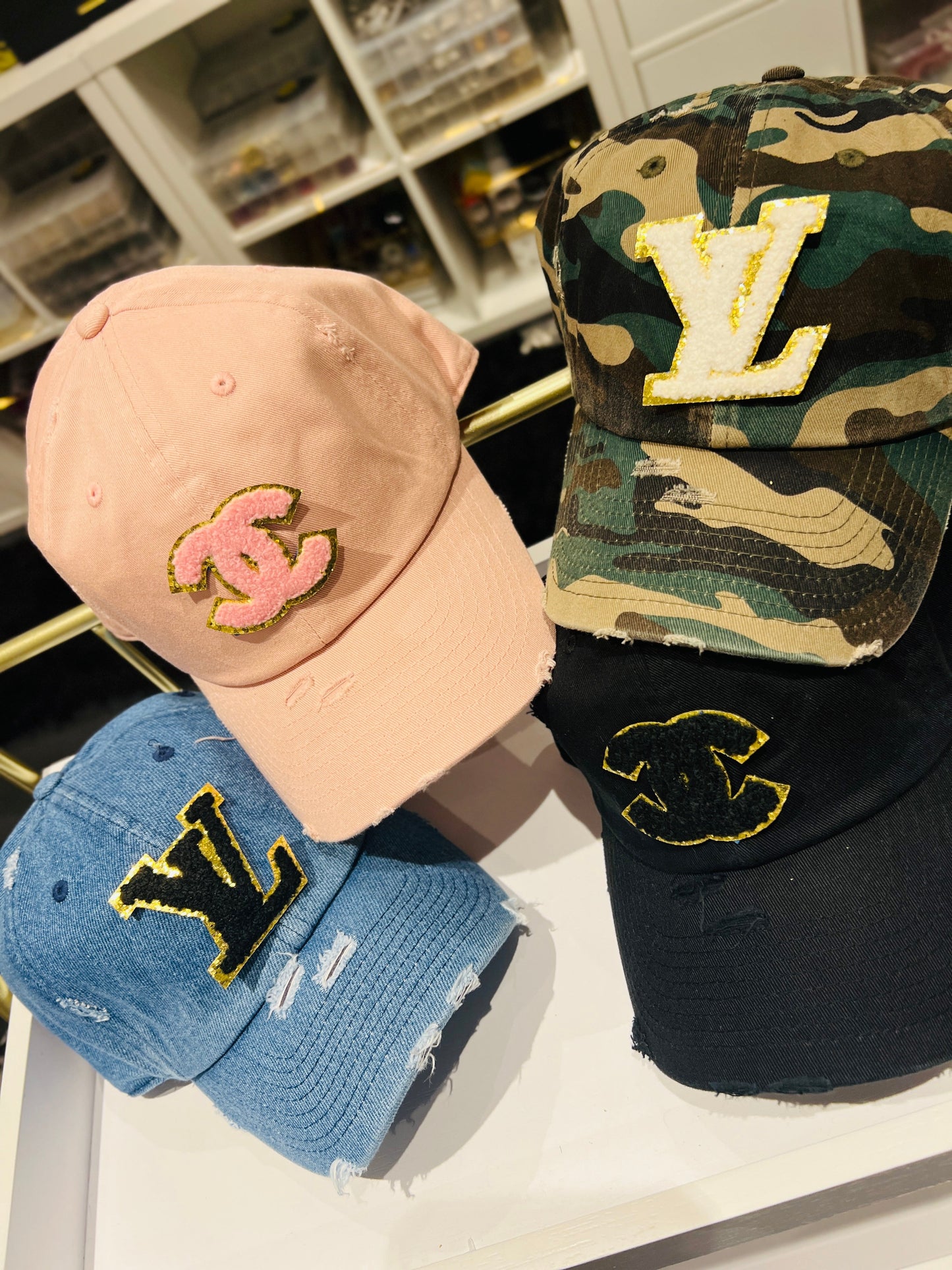 {LV5} Designer Inspired Dad Hat - Black Denim