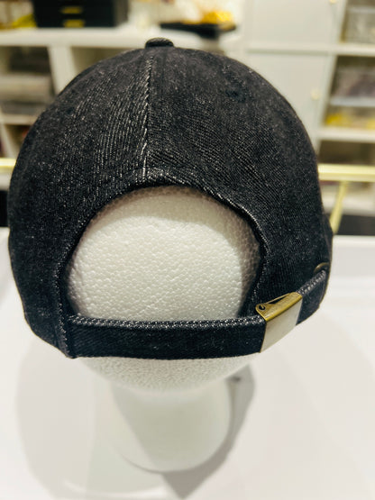 {LV4} Designer Inspired Dad Hat - Black Denim
