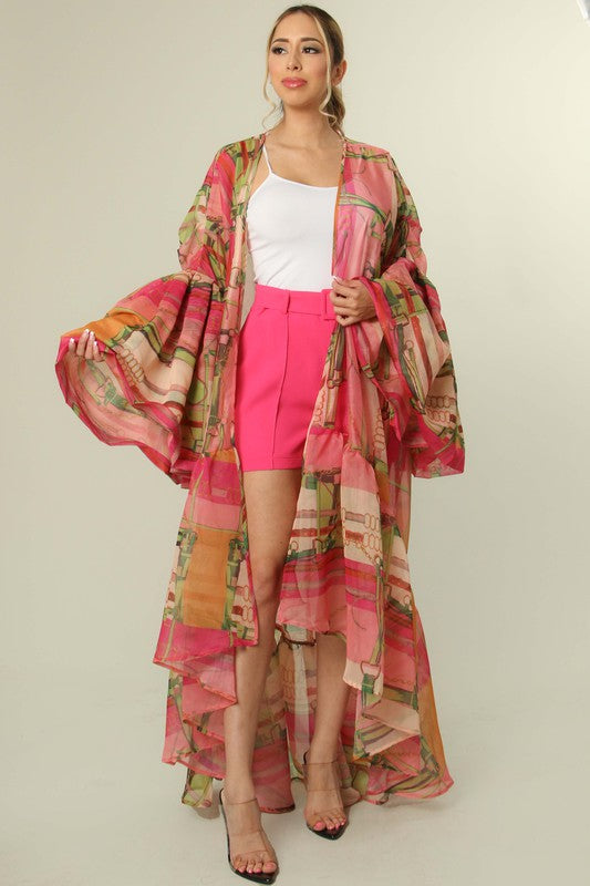 "Tropical Vibes I"  Kimono - Pink Shades