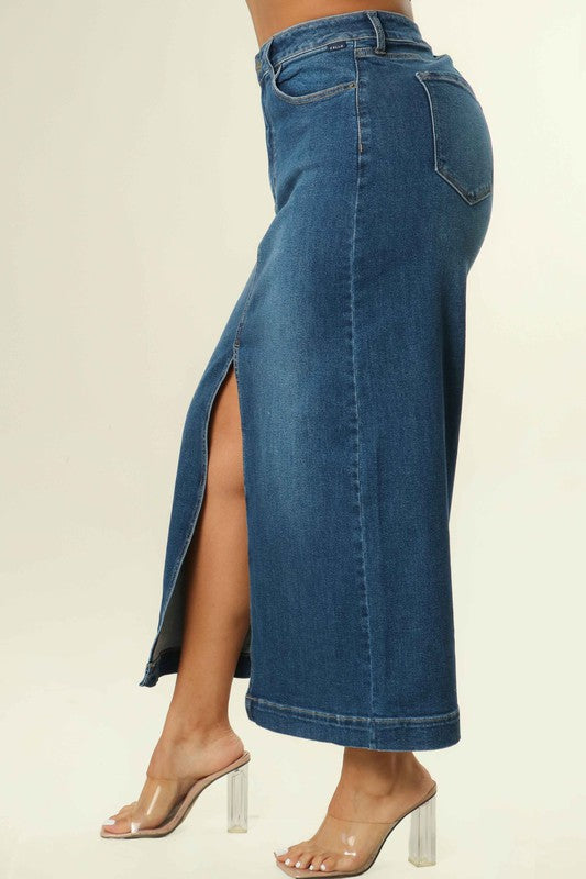 "Back to Basics" Stretch Denim Skirt