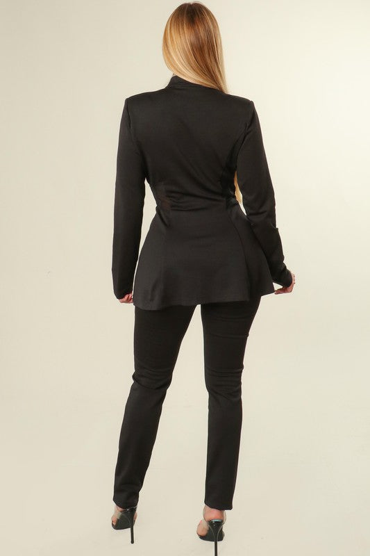 "Classy & Sassy" Blazer & Pants 2 Piece Set - Black