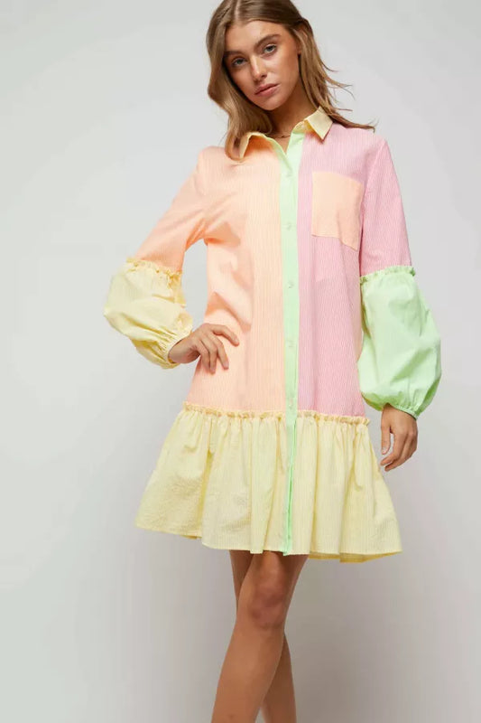 Neon Fun Shirt Dress (Reg & Plus)