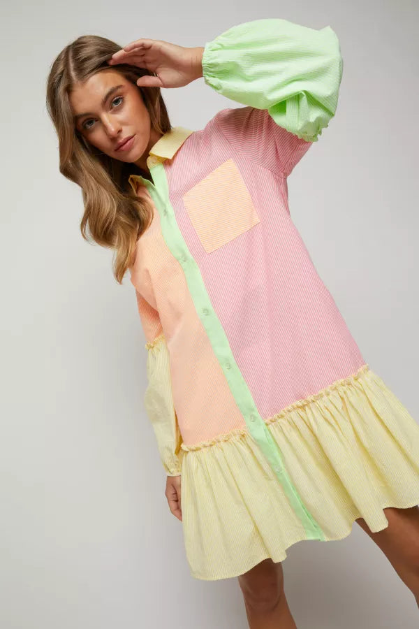 Neon Fun Shirt Dress (Reg & Plus)