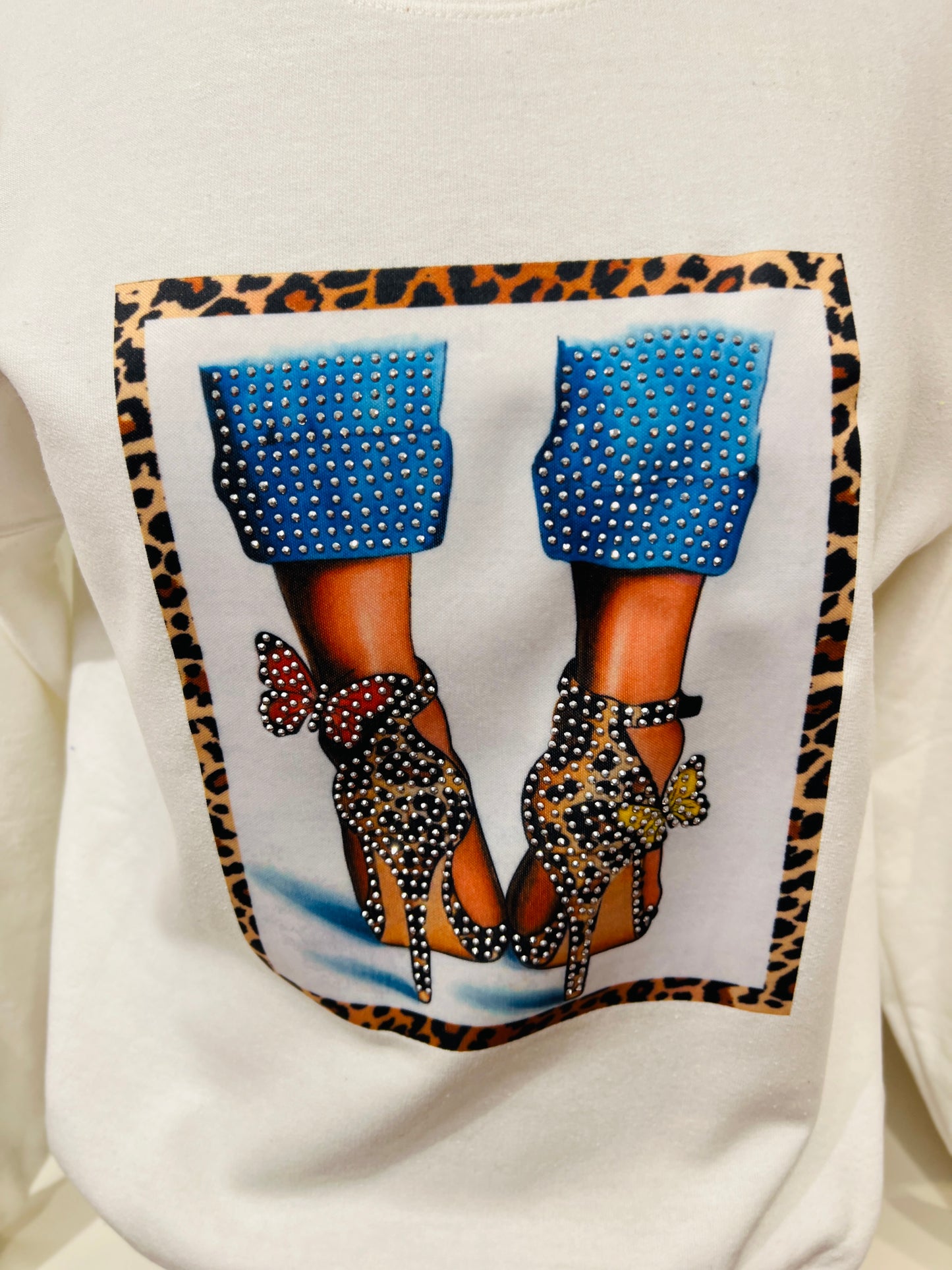 Butterfly Heel Embellished Sweatshirt